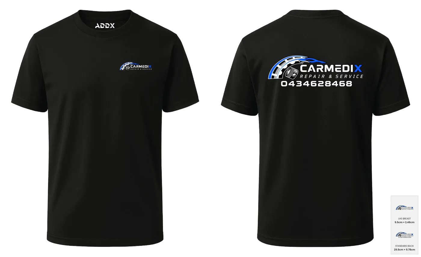 Customer mockup of Axis Tee