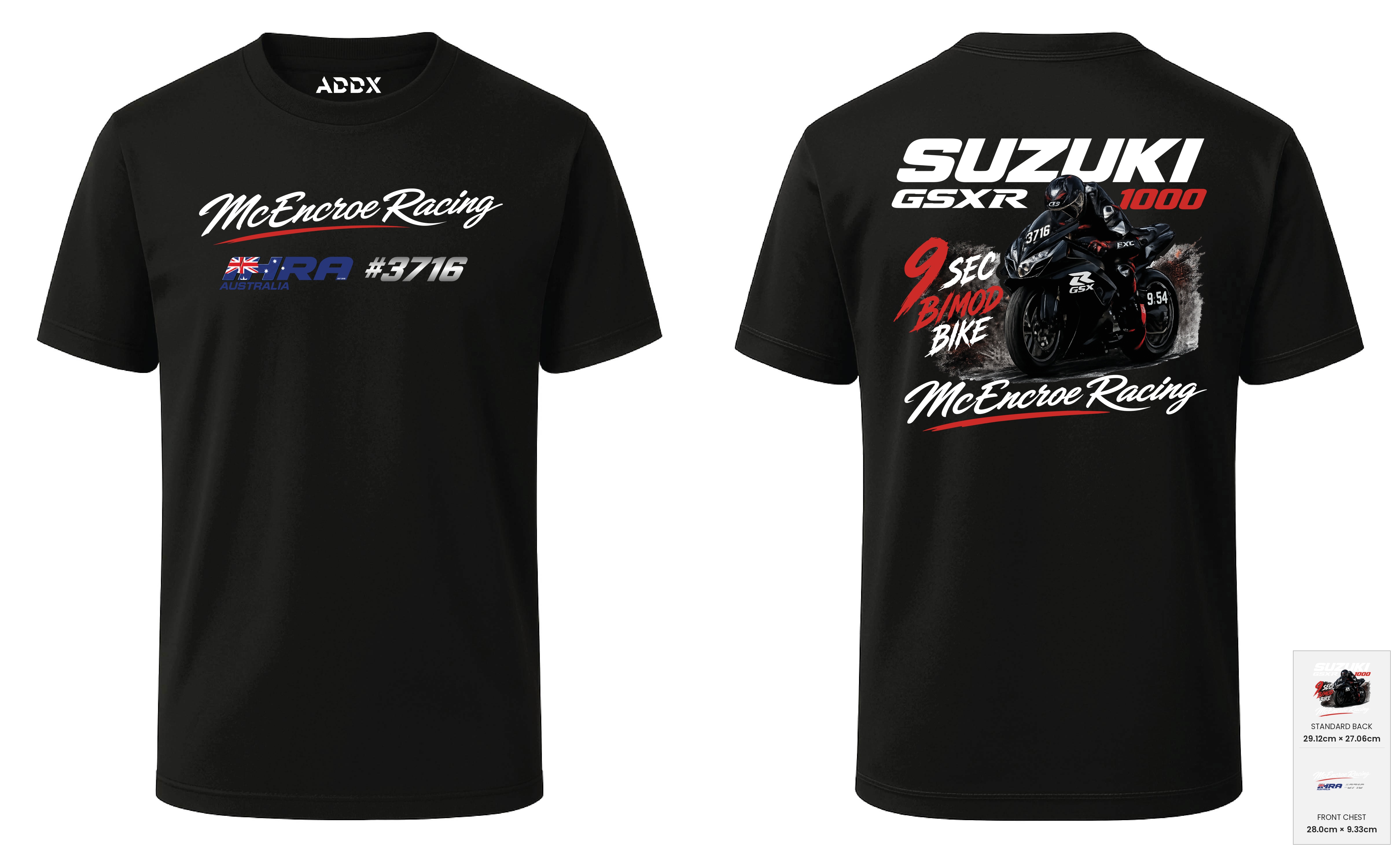 Customer mockup of Axis Tee