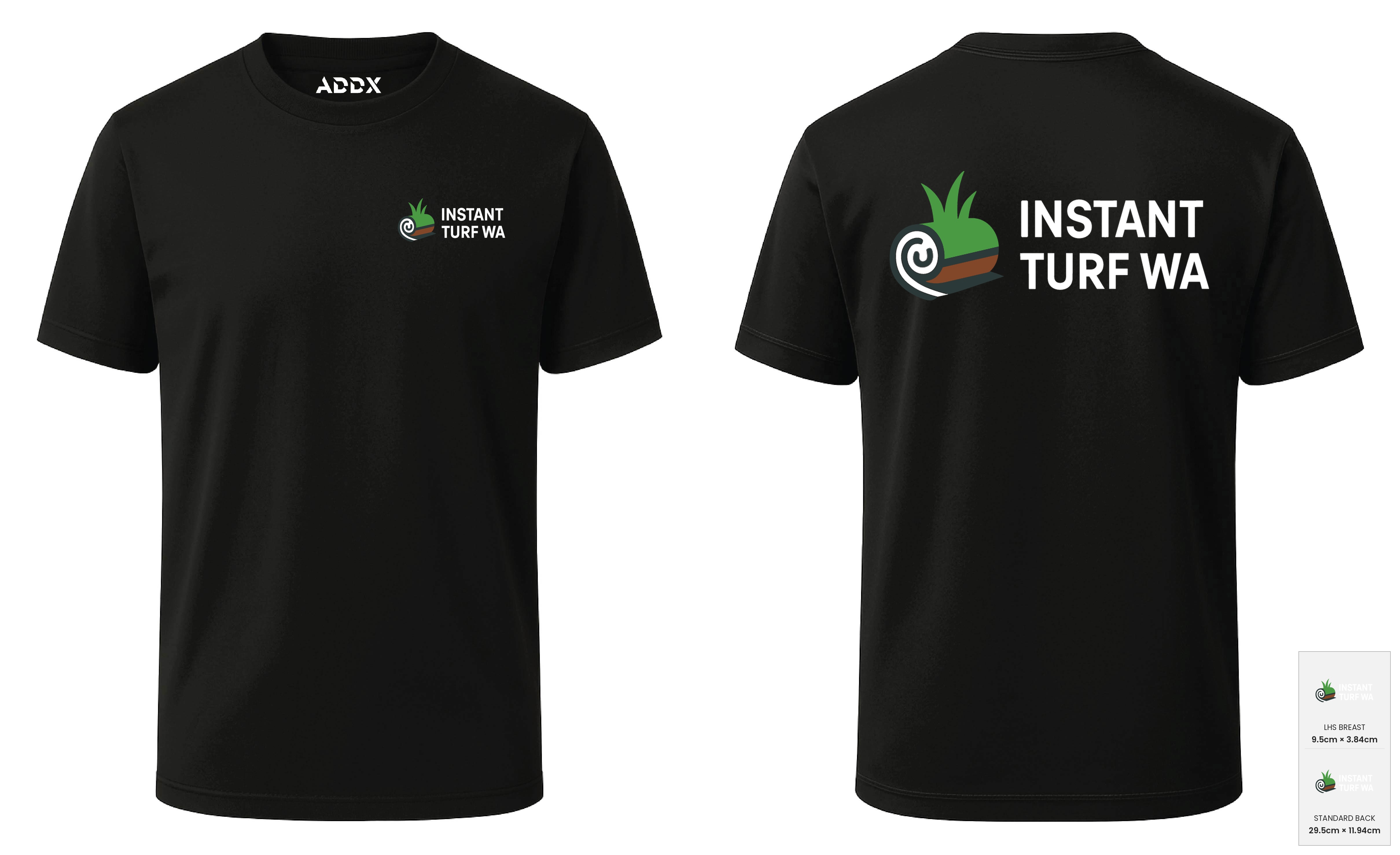 Customer mockup of Axis Tee