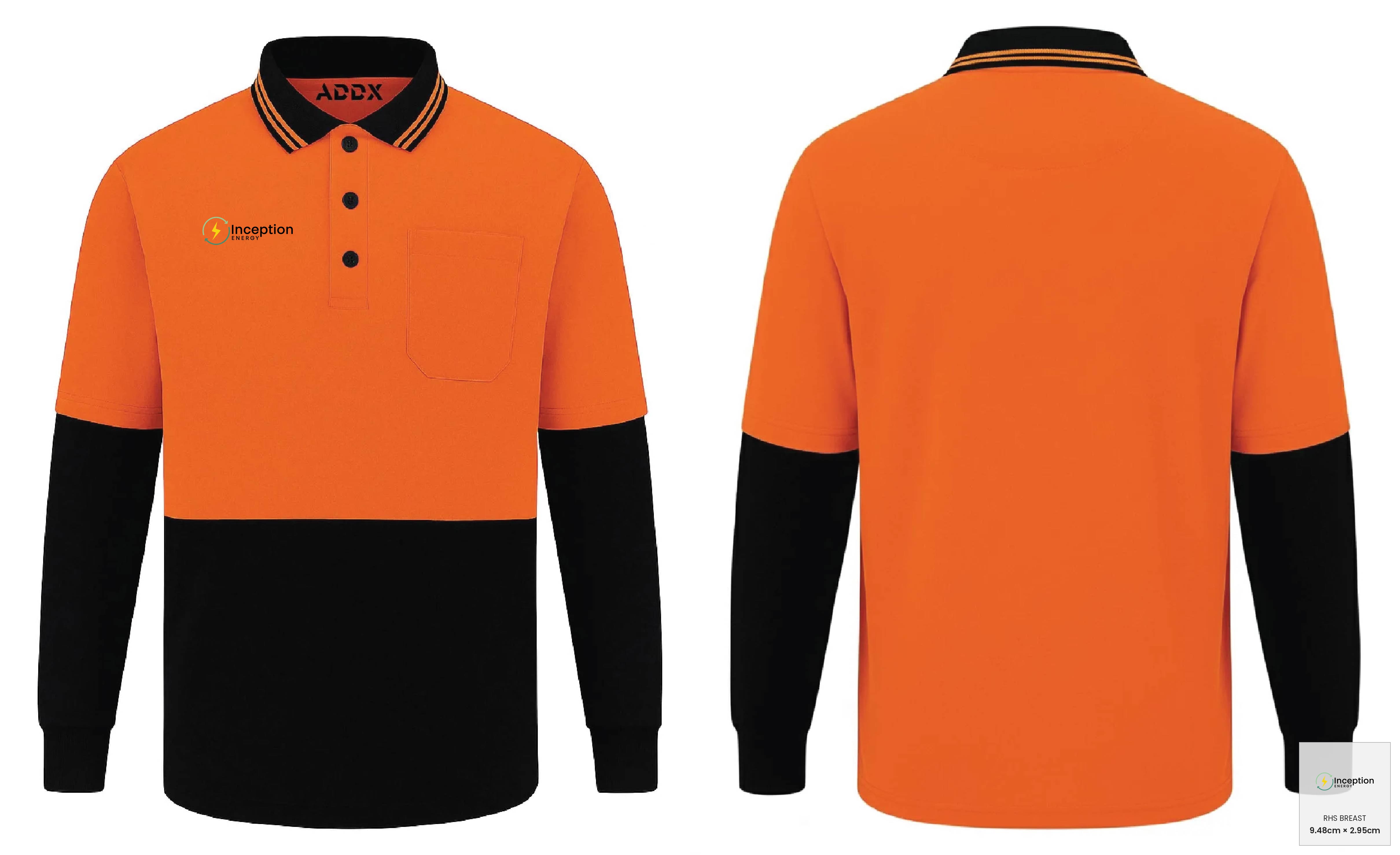 Customer mockup of TradieMax Polo L/S
