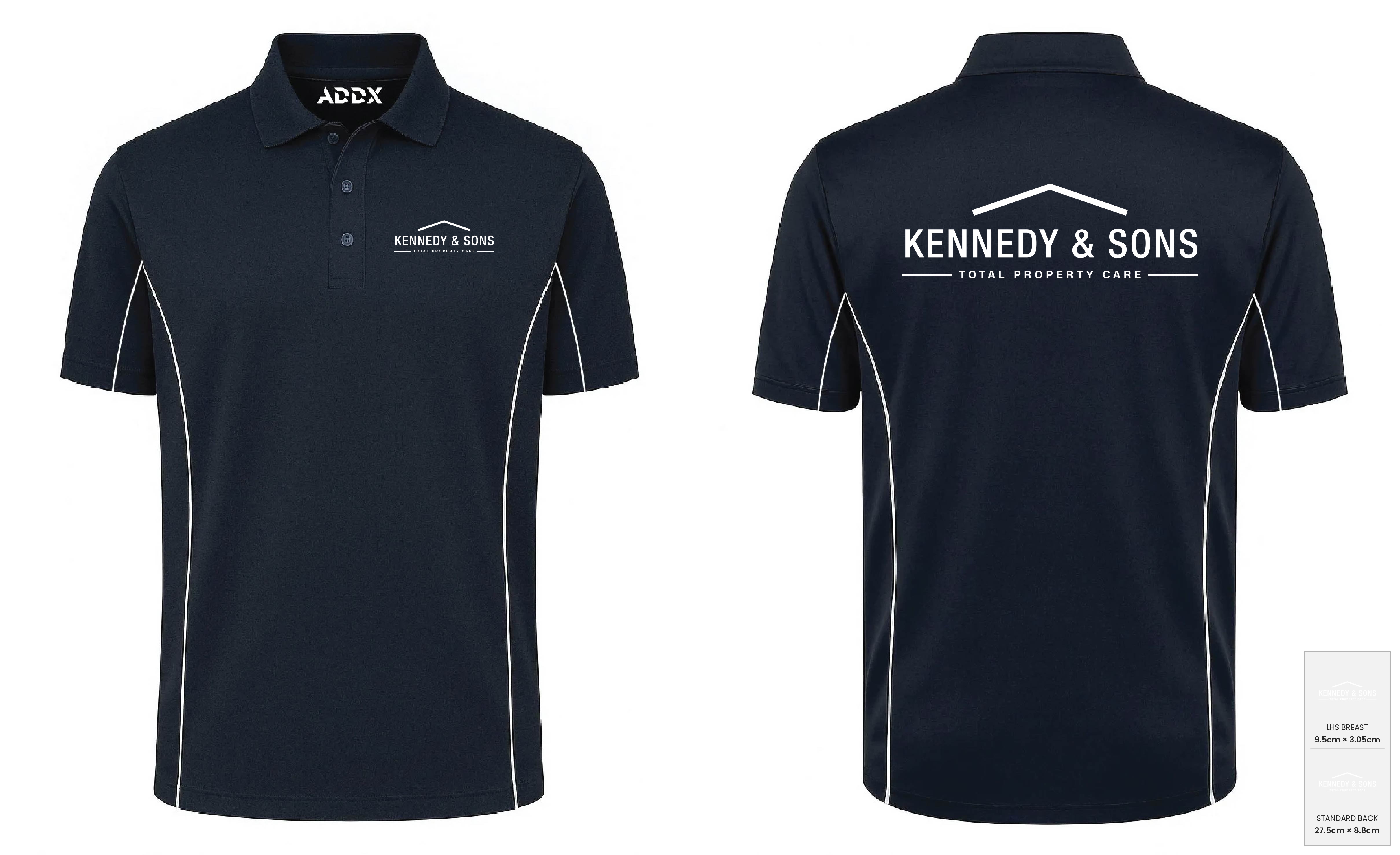 Customer mockup of Knox Polo