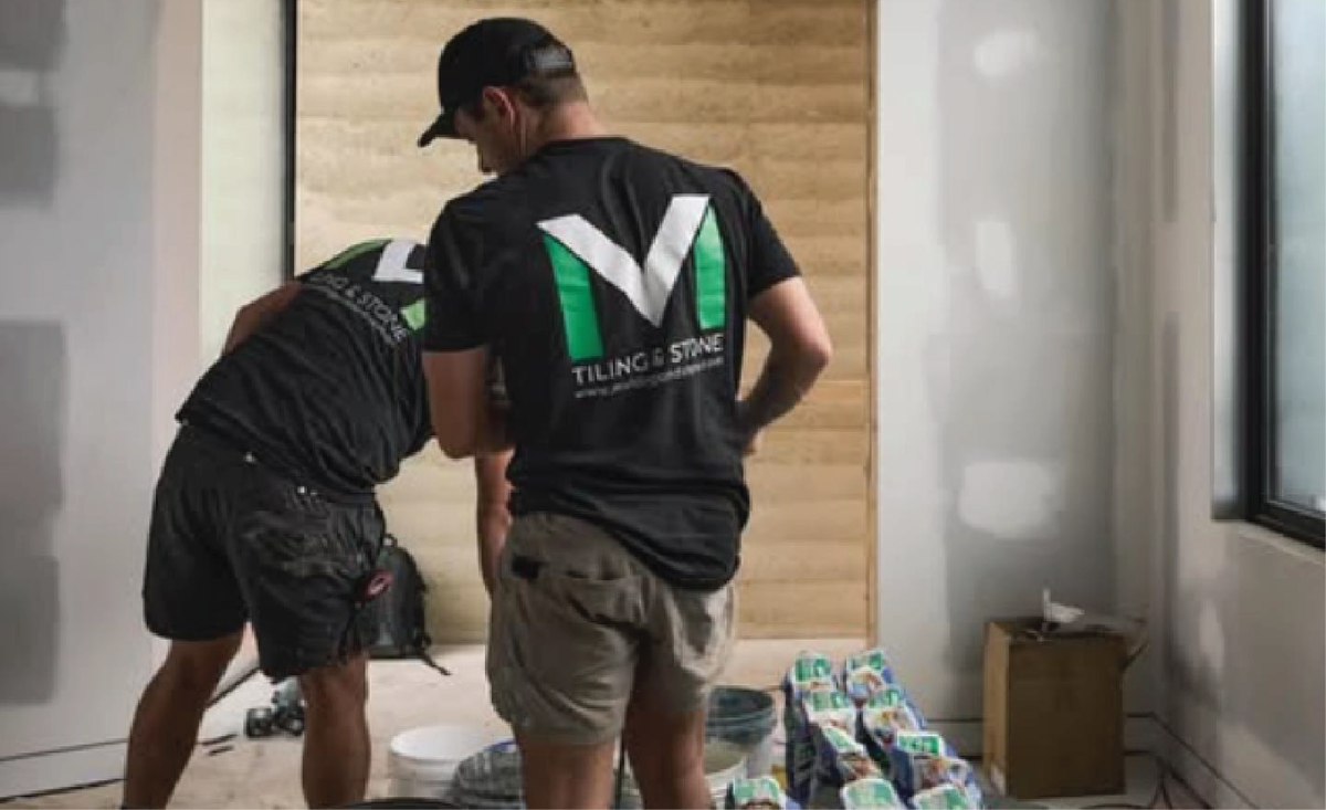 Our team on site wearing their own custom uniforms
