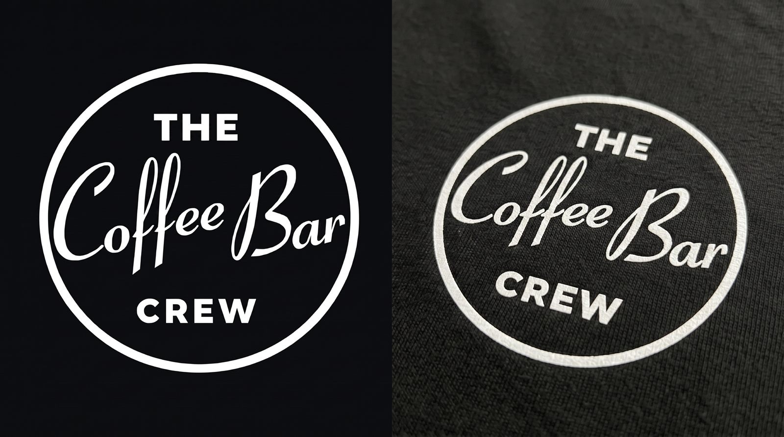 Printed logo before and after on a custom uniform